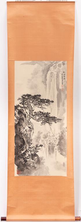 A Chinese scroll, ink on paper,