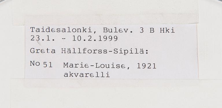 Greta Hällfors-Sipilä, "Marie-Louise".