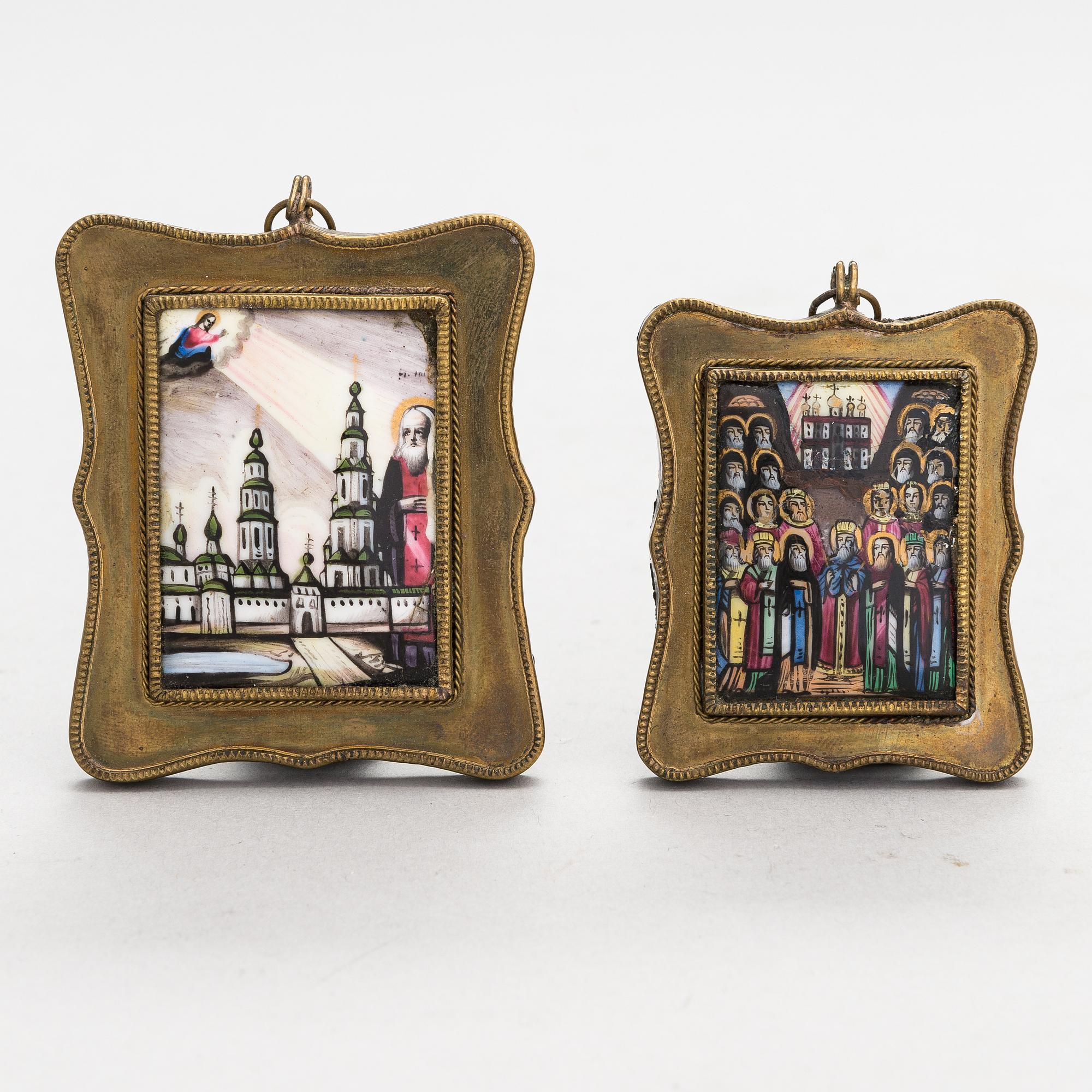 Matkaikoneja, 2 kpl, Venäjä, vuosisadan vaihe 1800/1900.