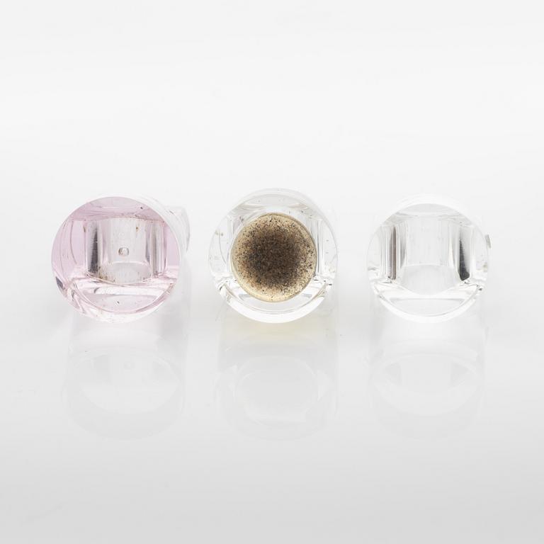 Siv Lagerström, three acrylic plastic rings, 1970s.