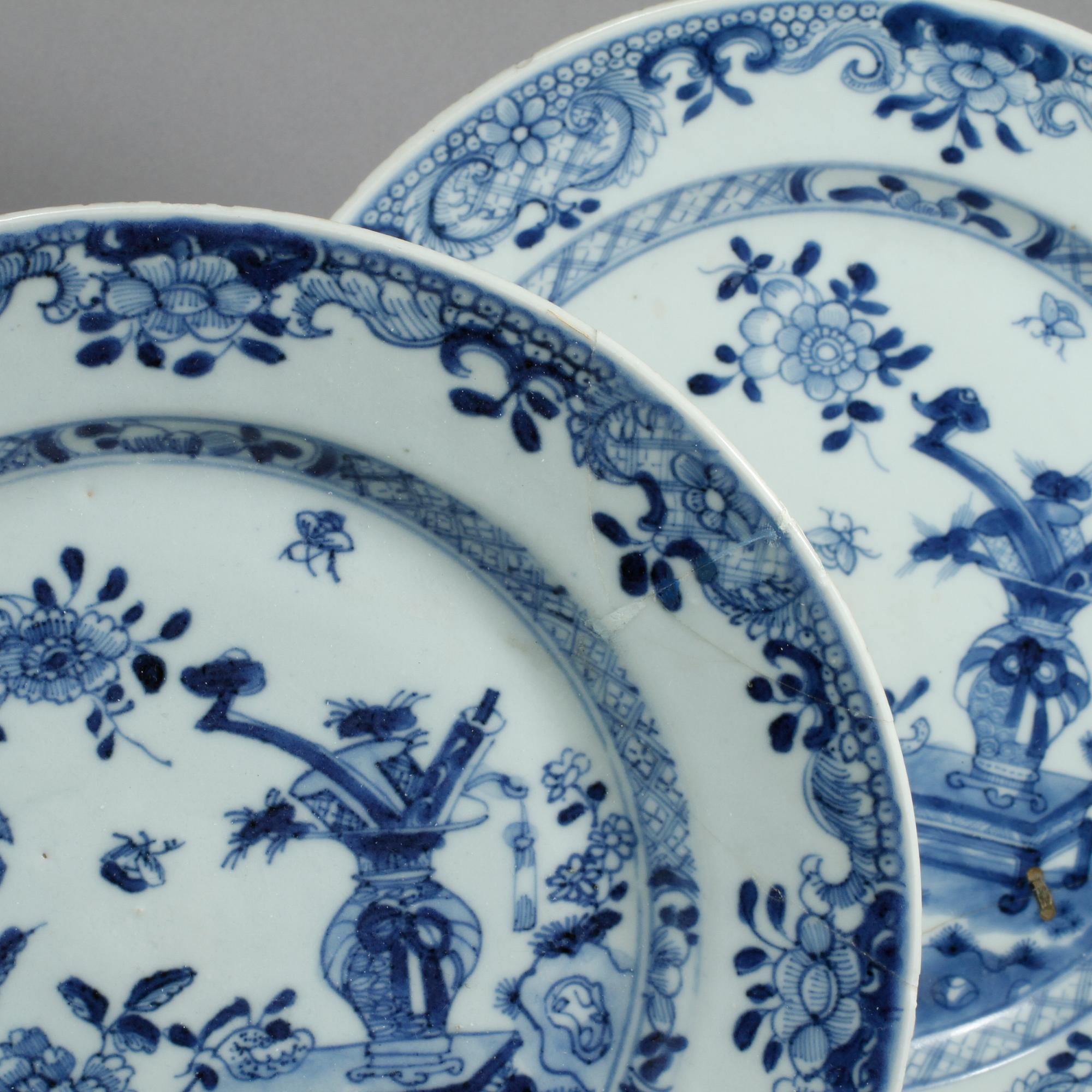 TALLRIKAR, 4 + 2 st, porslin, Kina, 1700-tal.