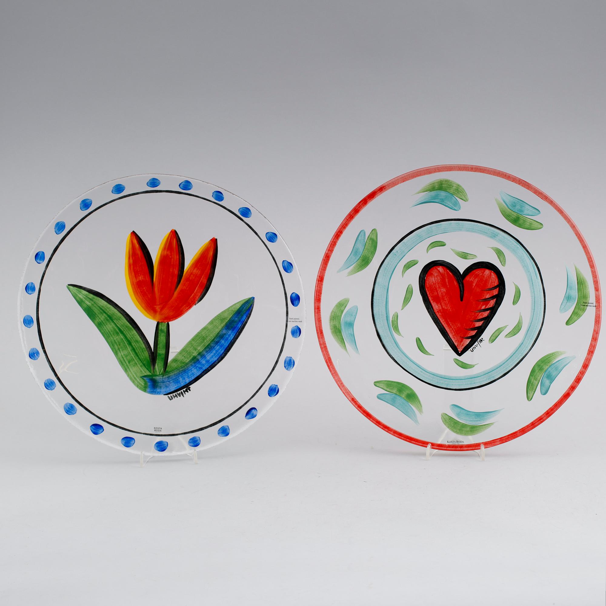 FAT, 2 st, glas, Ulrica Hydman-Vallien, Kosta Boda.
