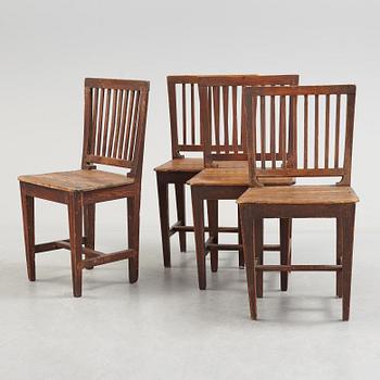 A set of four chairs, circa 1900.