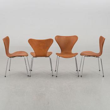 ARNE JACOBSEN, 6 st stolar, "Sjuan", Fritz Hansen.