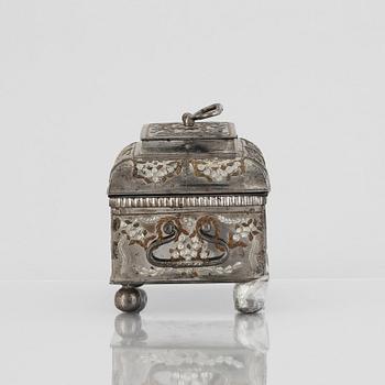 A Russian Tula box width cover, 19th century.