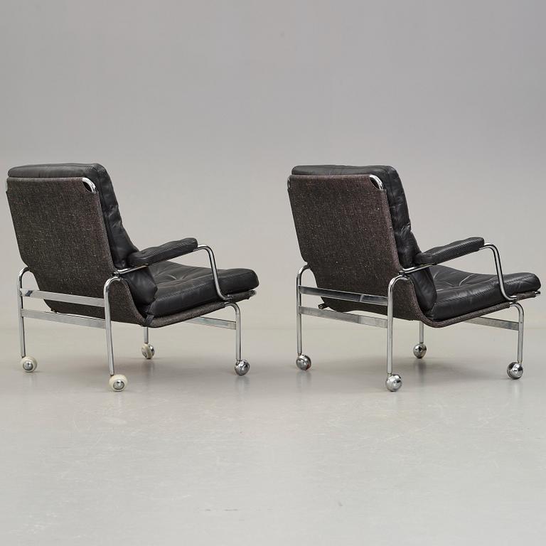 Bruno Mathsson, a pair of "Karin" easy chairs, DUX, Sweden post 1969.