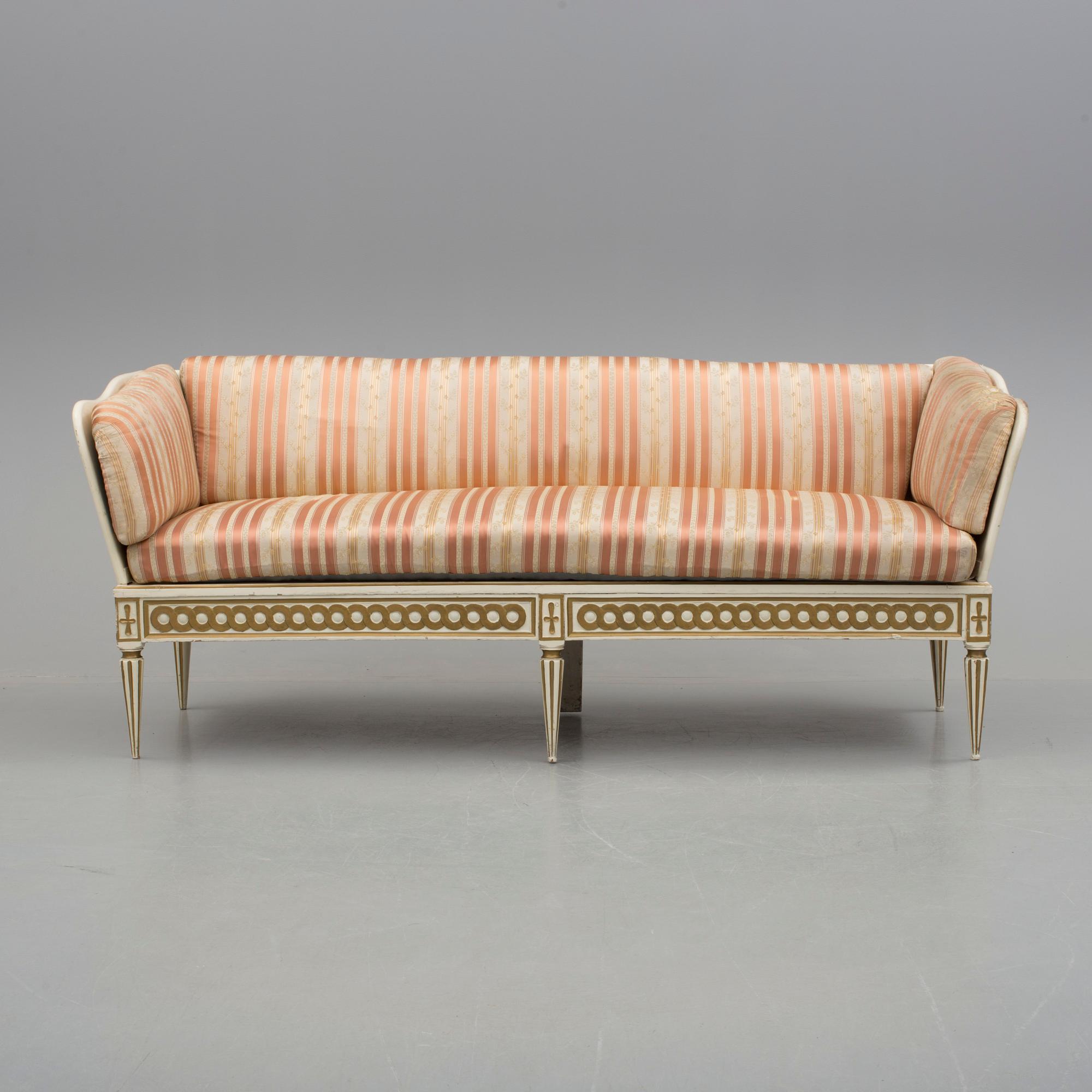 TRÅGSOFFA, gustaviansk, omkring år 1800.