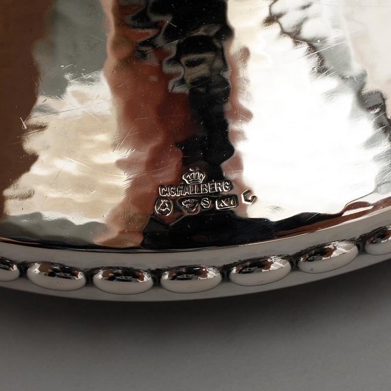 BORDSLAMPA, silver, CG HALLBERG, Stockholm 1927.