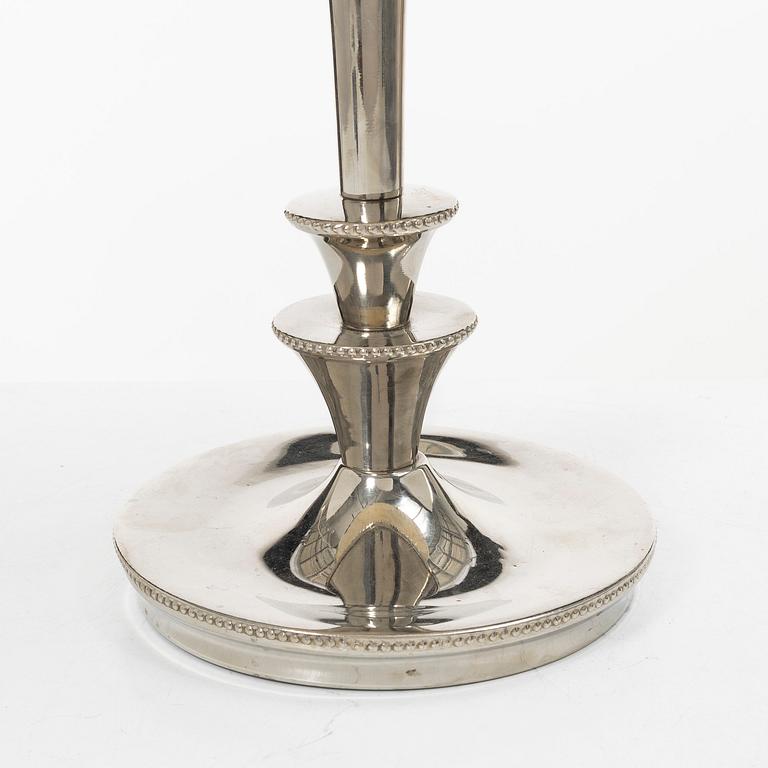 A silver plated table lamp, first half of the 20th century.