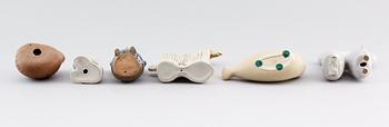 FIGURER, 6 st, stengods, Lisa Larson, Gustavsberg.