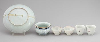 PARTI KINAPORSLIN, 6 delar, porslin, mest Qianlong. Kina 1700-1800-tal.