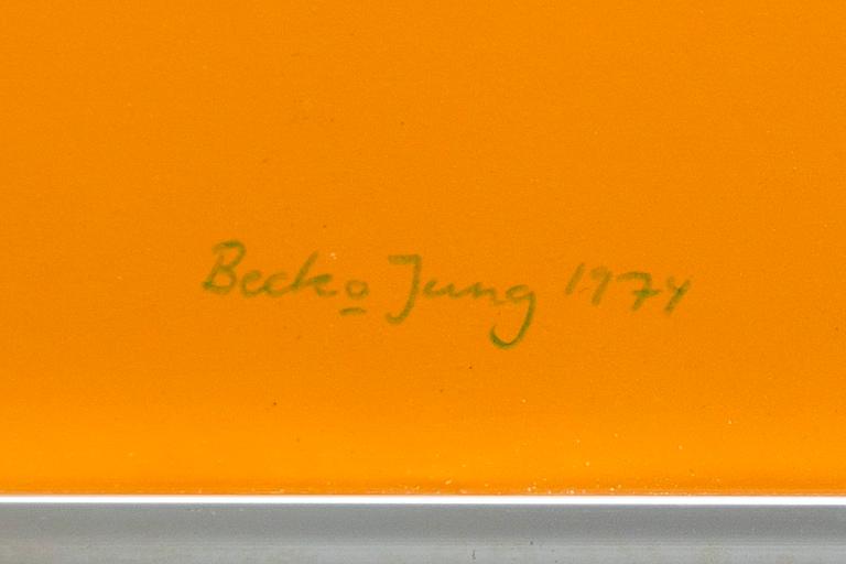 Beck & Jung, screenprint signed dated and numbered 1974 12 /20.