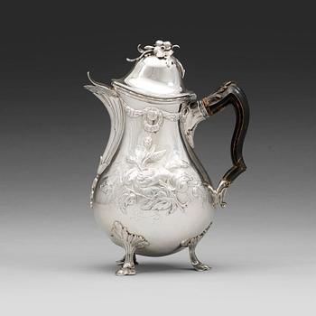 A Swedish 18th century silver coffee-pot, mark of Erik Malm, Malmö 1780.