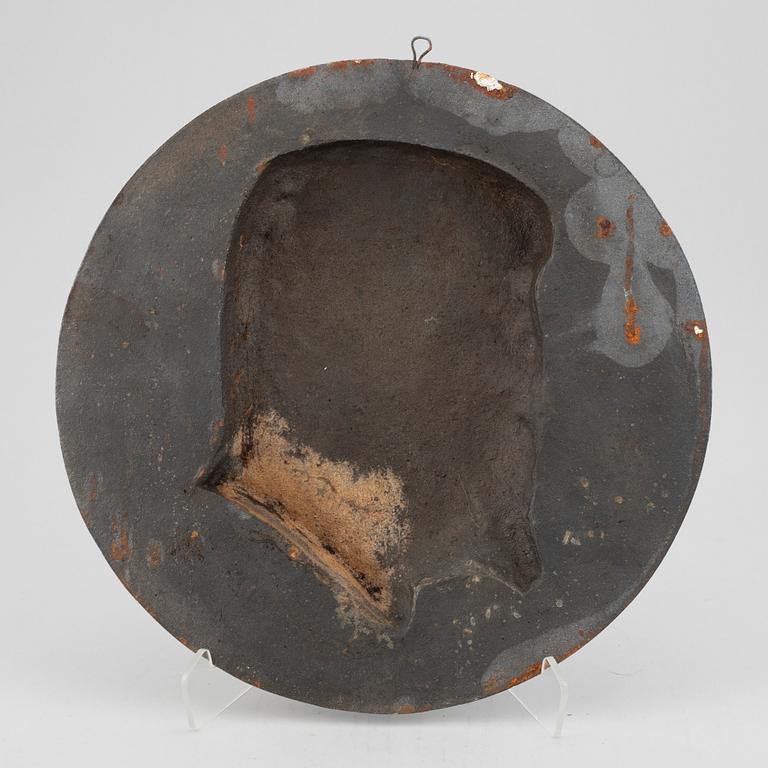 VÄGGPLAKETT, okänd, gjutjärn, 1900-tal.