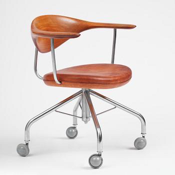 Hans J. Wegner, skrivbordsstol, "Swivel Chair" modell "JH502", Johannes Hansen, Danmark, 1950-60-tal.