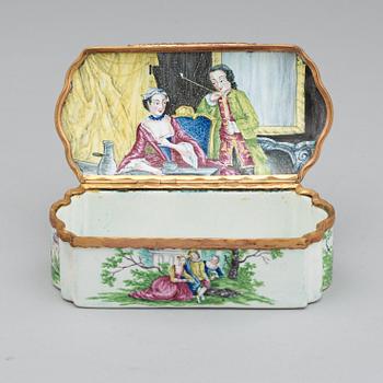 A Rococo 18th century enamelled snuff-box.