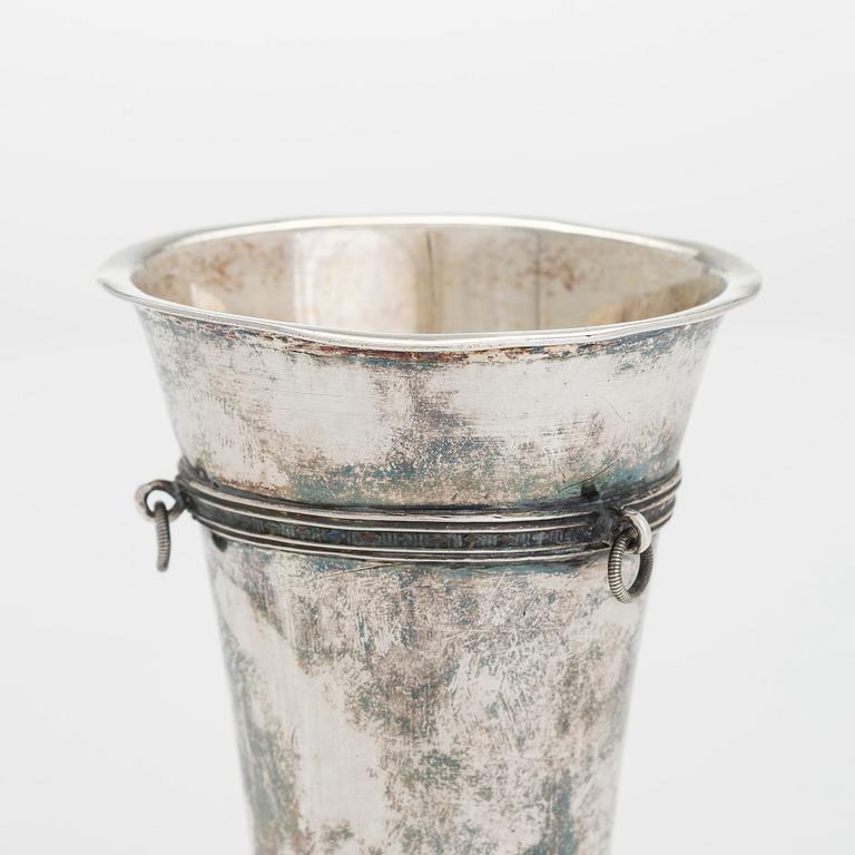 A mid-18th-century parcel-gilt silver beaker, maker's mark of Lorens Stabeus, Stockholm 1751.