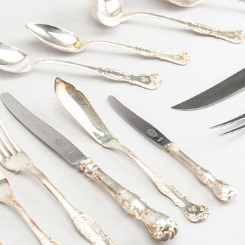 CG HALLBERG bestick ca 153 dlr, silver "Olga" Stockholm 1940/50-tal.