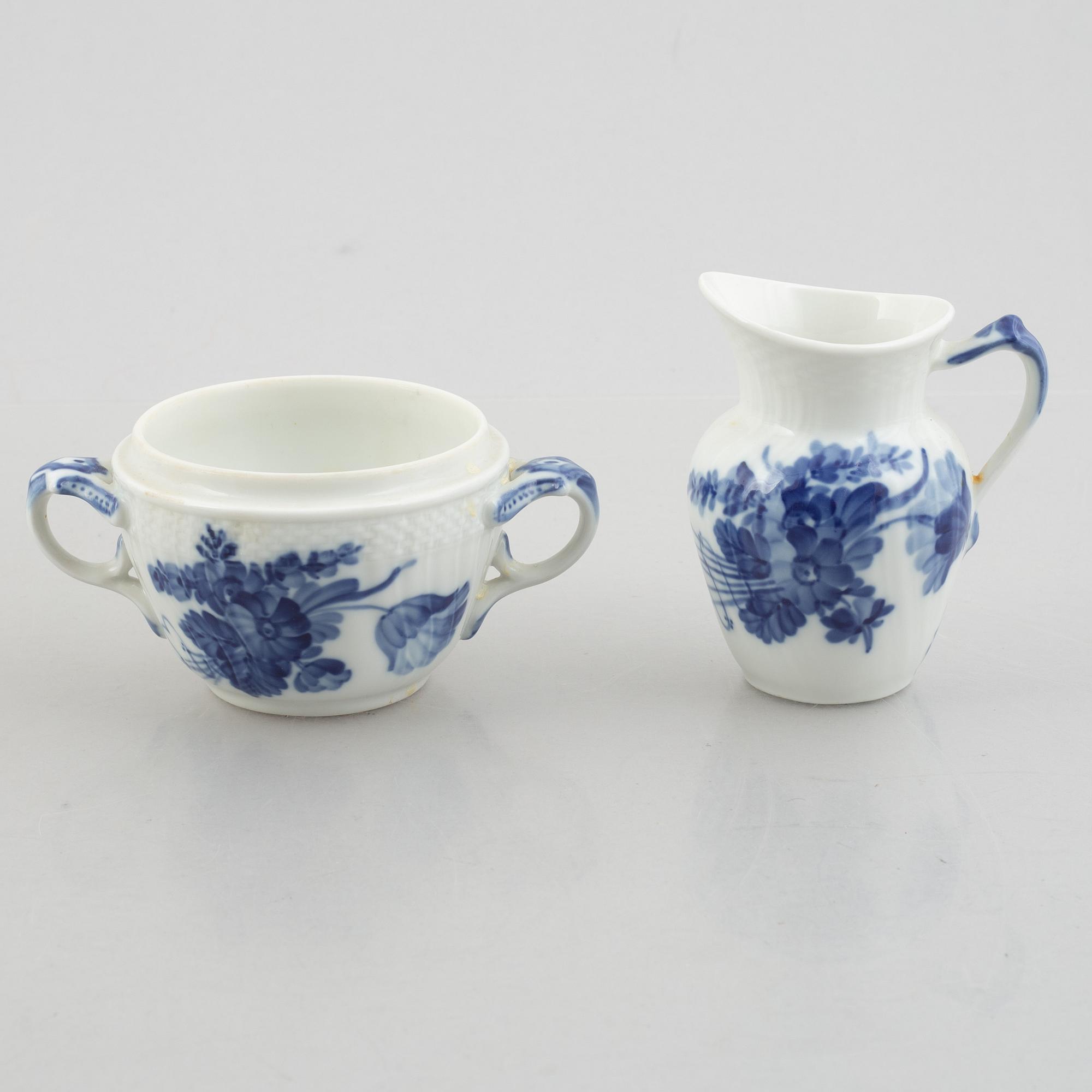 A 21-piece 'Blå blomst' porcelain coffee service, Royal Copenhagen, Denmark.
