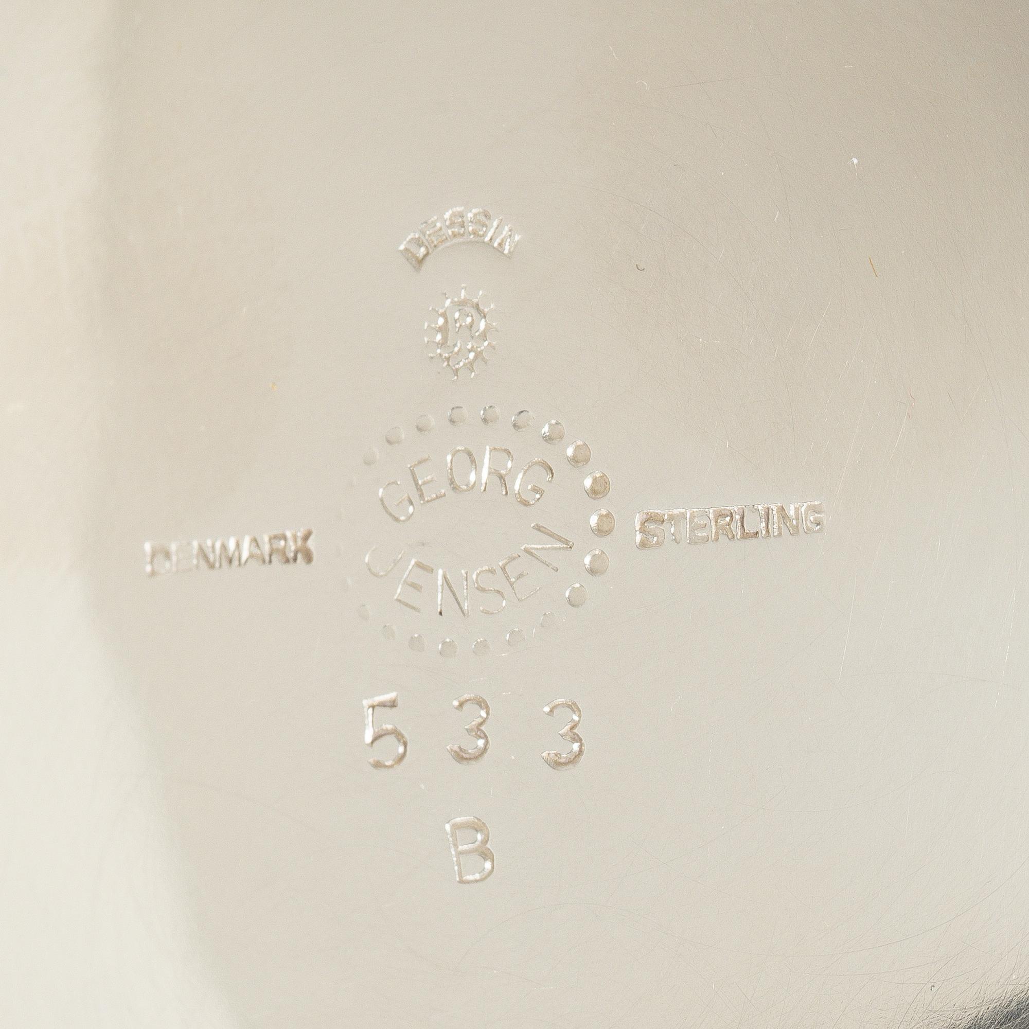 Georg Jensen, a set of four pieces tea and coffee service, sterling silver, design Johan Rohde, 533 and 787, Copenhagen.