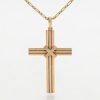 Cartier, halsband med hänge, kors "Trinity", 18K trefärgsguld.