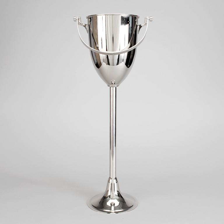 A late 20th century/early 21st century, white metal champagne cooler.