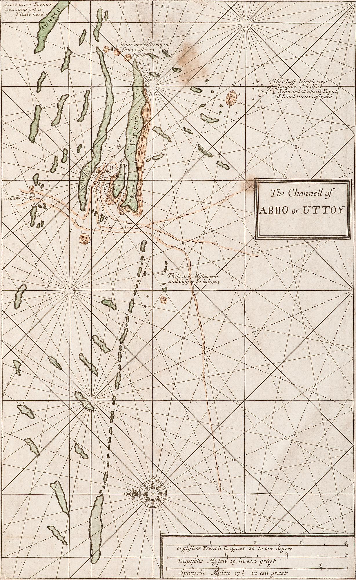 CHART OF SEA-LANE AT UTÖ, FINLAND.