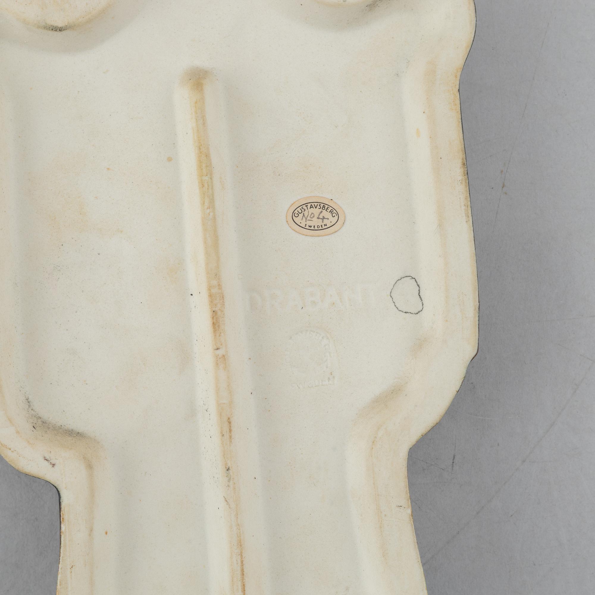 Lisa Larson, väggreliefer, 4 st, stengods, ur serien "Drabant", Gustavsberg.