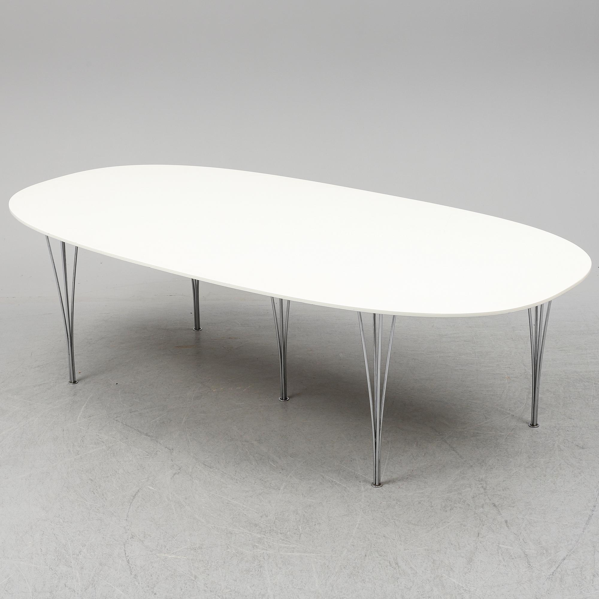 PIET HEIN & BRUNO MATHSSON, a 'Superellips dining table from MIAB/Fritz Hansen, 1982.