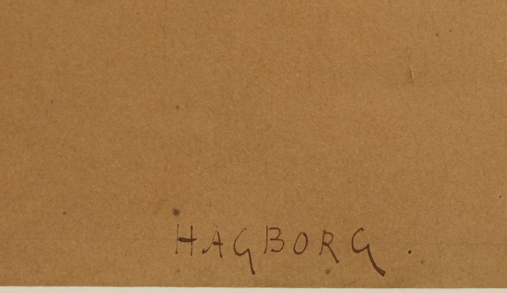 AUGUST HAGBORG, tusch, sign o dat 1880.