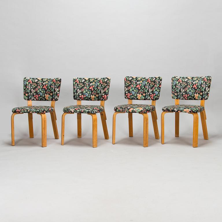 Alvar Aalto, stolar, 4 st, "62", O.Y. Huonekalu- ja Rakennustyötehdas A.B. 1900-talets mitt.