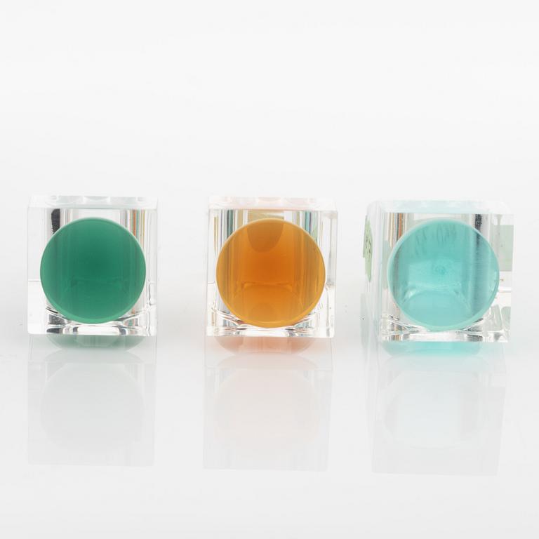 Siv Lagerström, three acrylic plastic rings, 1970s.