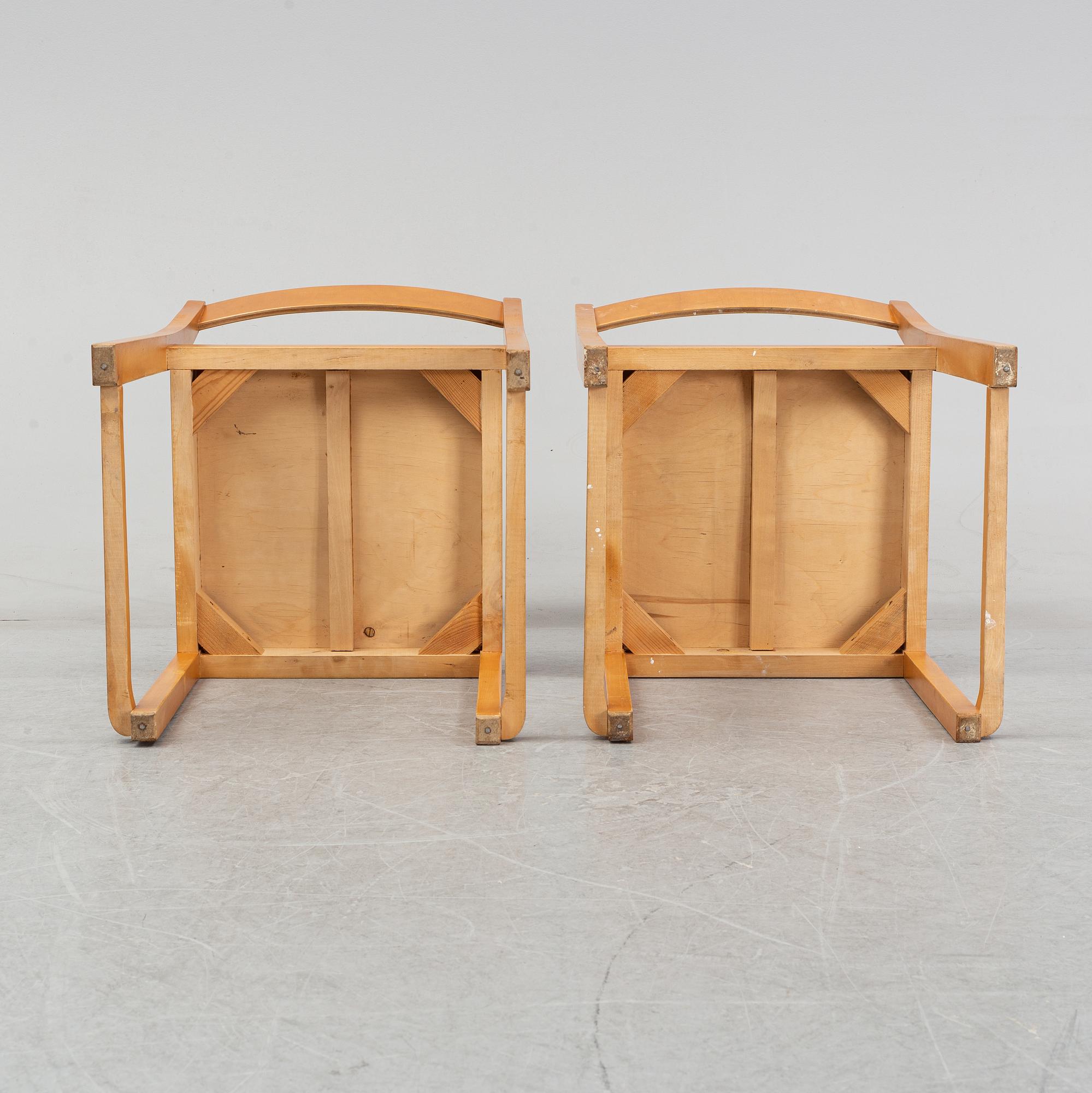 Six birch chairs by Sven Markelius, mid 20th Century.
