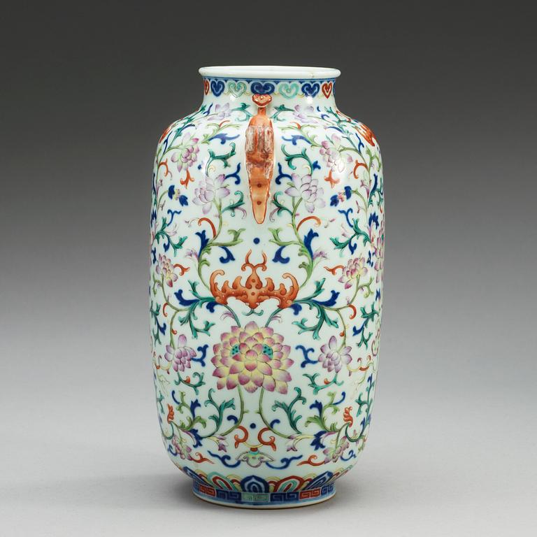 A famille rose vase, Republic, with Qianlong sealmark.