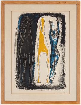 Marino Marini · MARINO MARINI, lithograph in colours, signed Marino with pencil.