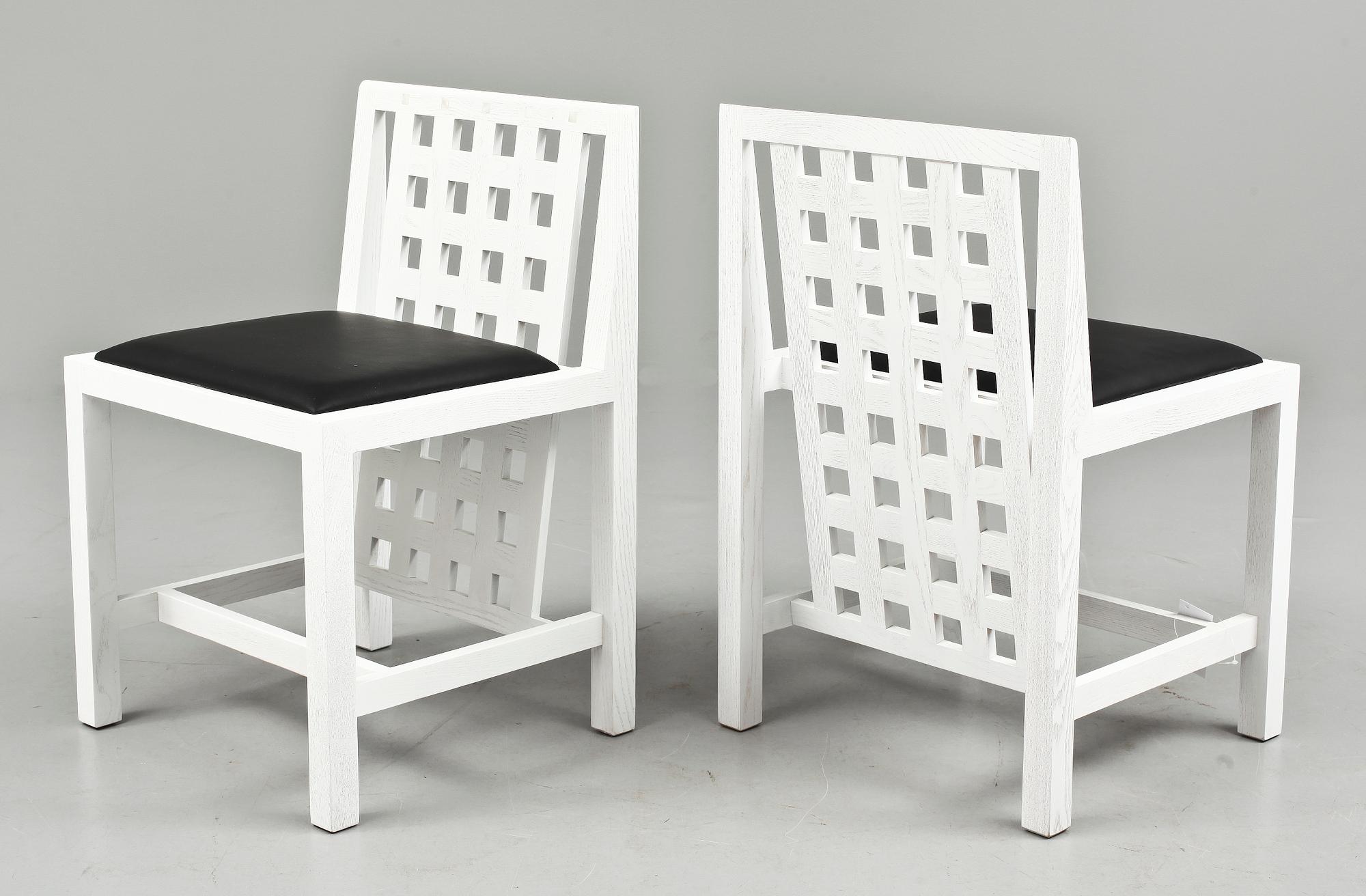 STOLAR, ett par, "Candida chair" samt BORD, "Square gateleg table", efter Rennie Mackintosh, Heart of Denmark, 2000-tal.