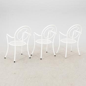 A Set of six laquerd metal garden chairs 1970/80s Denmark.