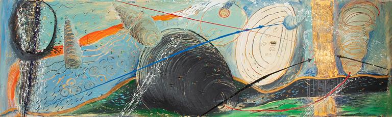 Elba Damast, oil on canvas, signed and dated -89 verso.