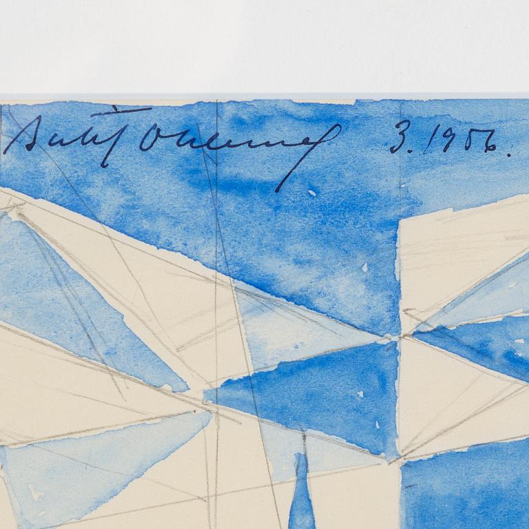 BERTIL ÖHLUND, watercolor and pencil on paper, signed and dated 3.1956.