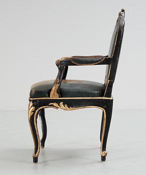 A Swedish Rococo 18th Century armchair.