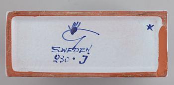 STIG LINDBERG, vas och fat, "Karneval", fajans, Gustavsbergs studio.