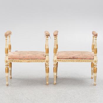 Banketter, ett par, omkring 1900, Sengustaviansk stil.