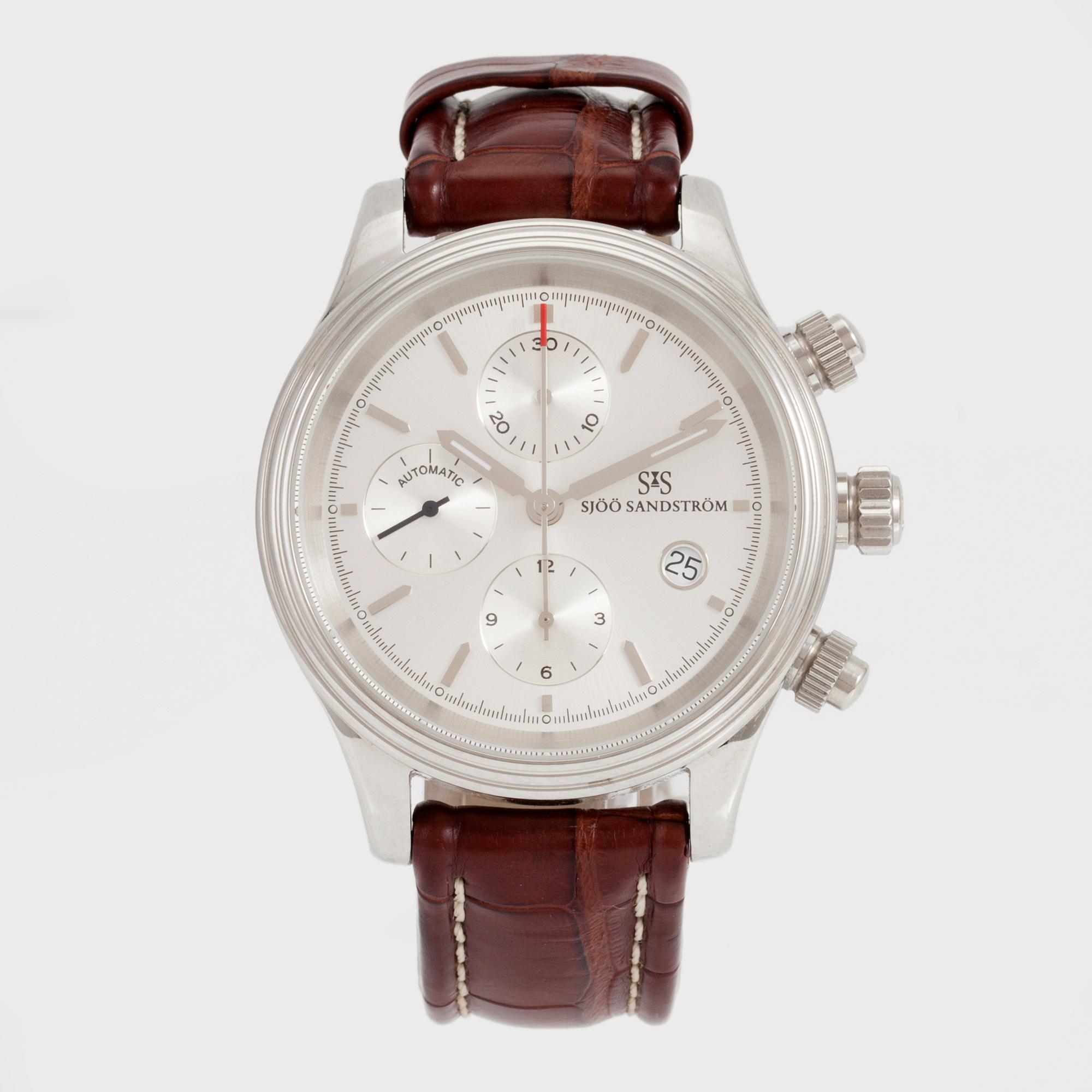 SJÖÖ SANDSTRÖM, Royal Steel Chronograph, wristwatch, 42 mm,