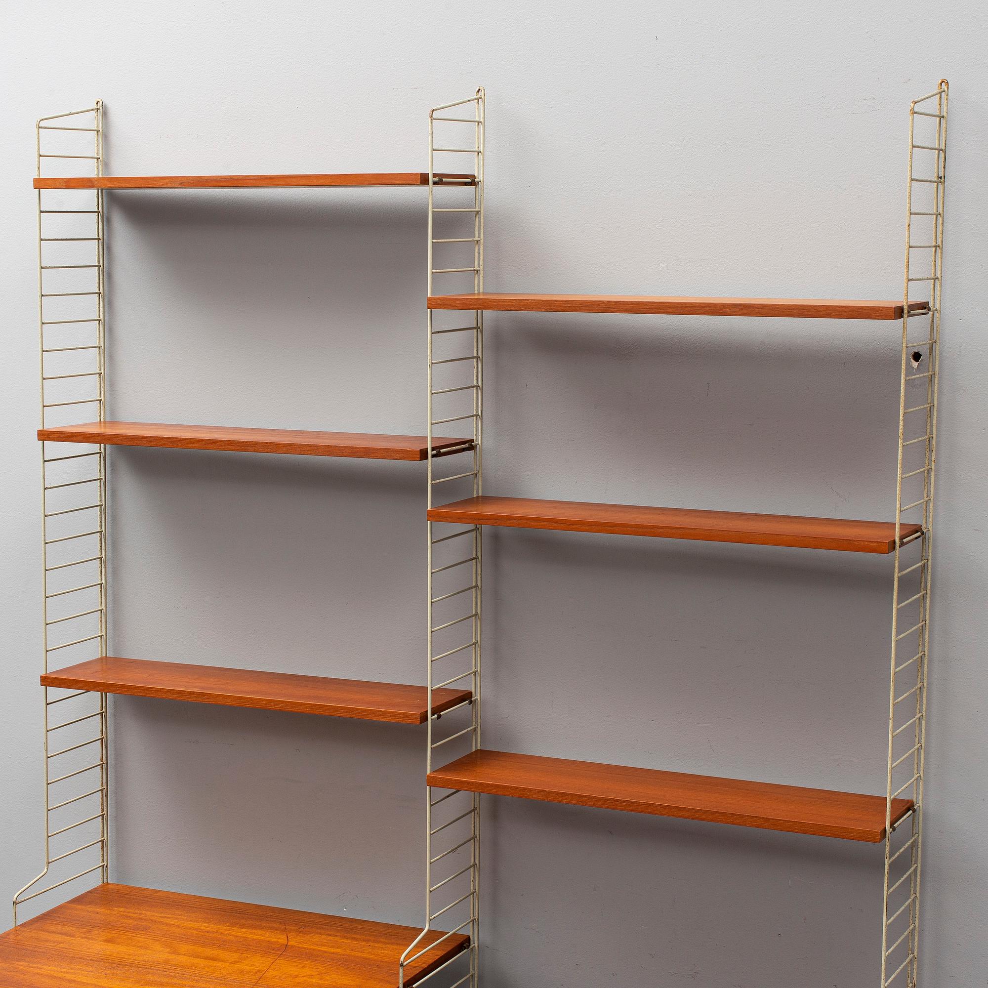 NILS STRINNING, a 'String' bookcase, mid 20th Century.