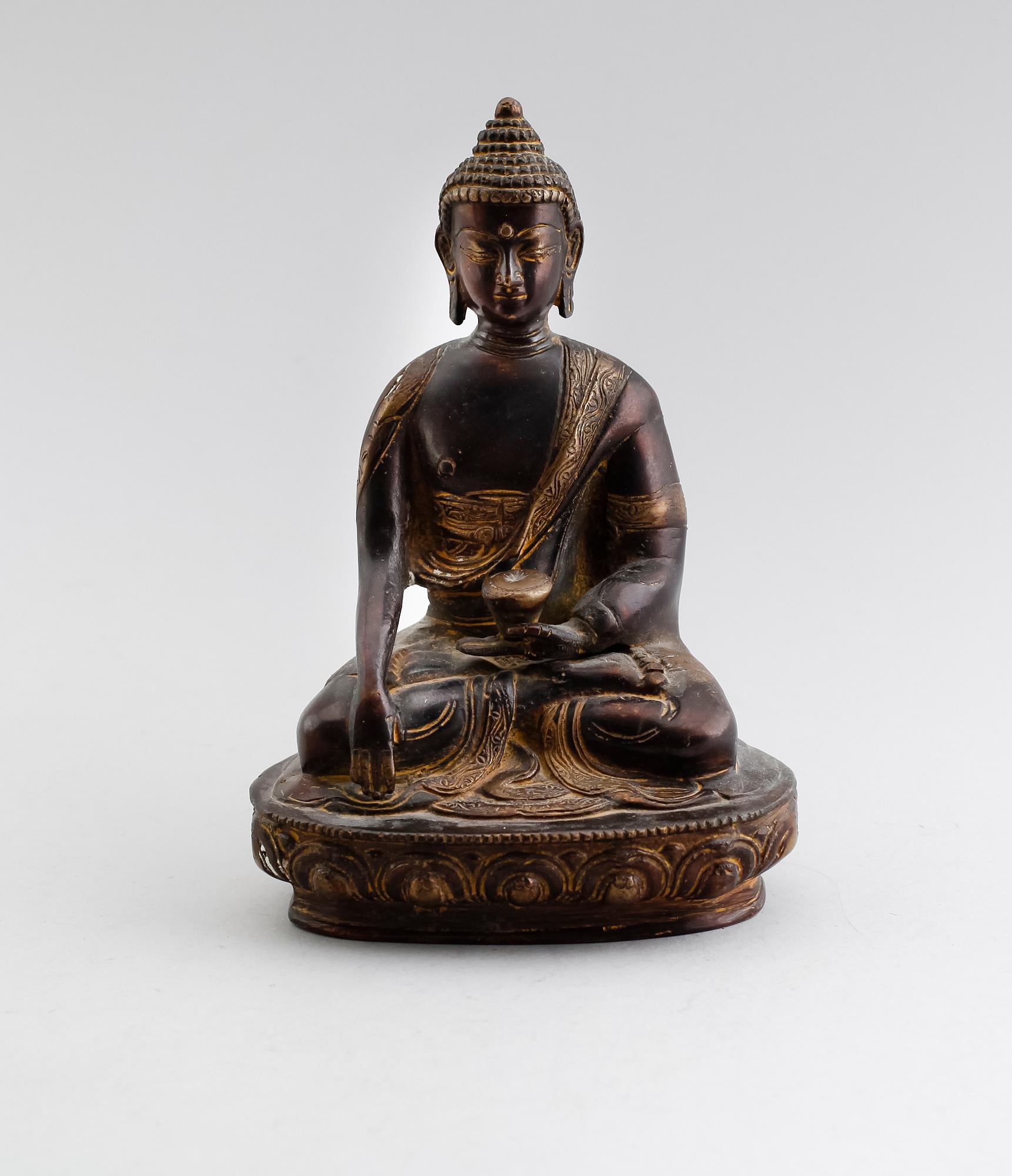 FIGUR, brons, sittande buddha, Kina, sannolikt 1900-tal.