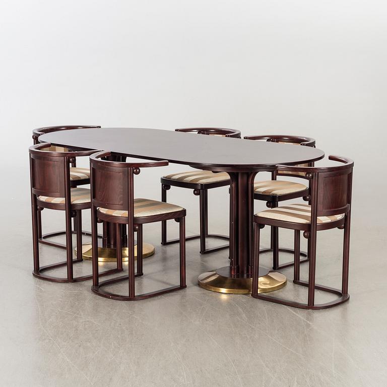JOSEF HOFFMANN, a set of six "bat" chairs Wittmann Austria later part of the 20th century.