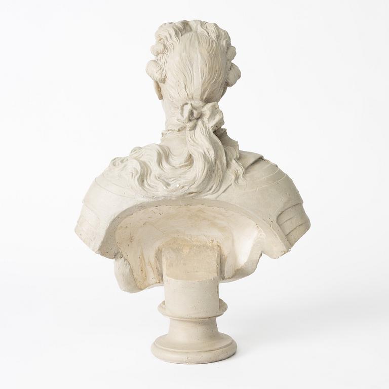 Johan Tobias Sergel, after, a plaster bust of king 'Gustav III' of Sweden, early 20th century.