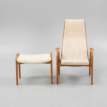 Yngve Ekström, a 'Lamino' armchair with footstool, Swedese, Vaggeryd, Sweden.