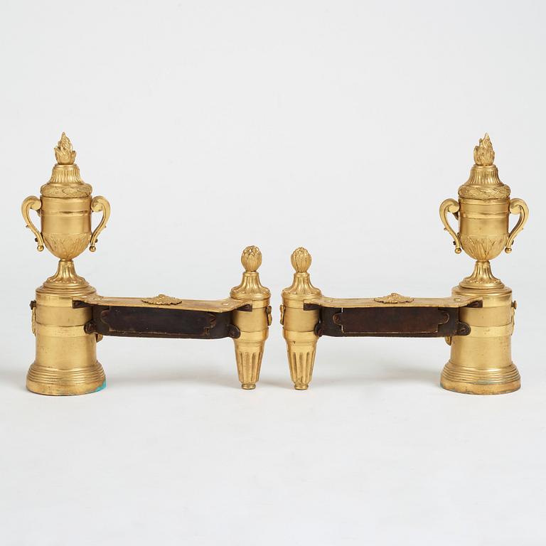 A pair of Louis XVI 18th Century bronze chenets.