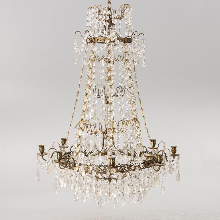 Chandelier, Gustavian style, mid-20th century.